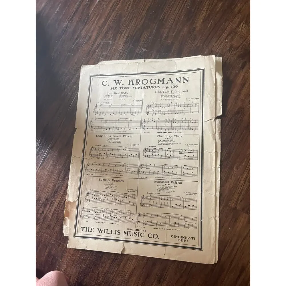Vintage sheet music